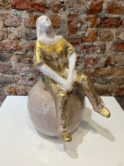 Lopke - Glazuur beige-wit- goud gemêleerd - Medium