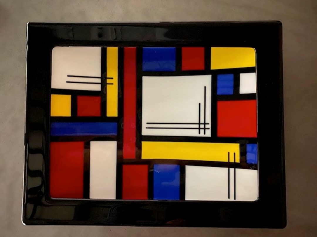 Glaskunst schaal "Mondriaan"