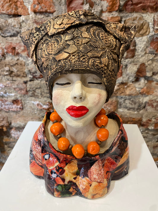 Lady in Bronze - Keramiek Kunst Sculptuur - medium