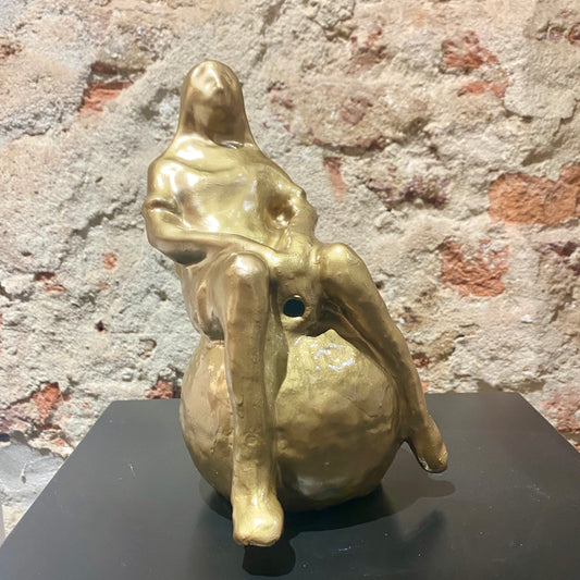 Lopke – Glasur und Kaltglasur – Schwarz marmoriert mit Violett – XL / Sehr groß