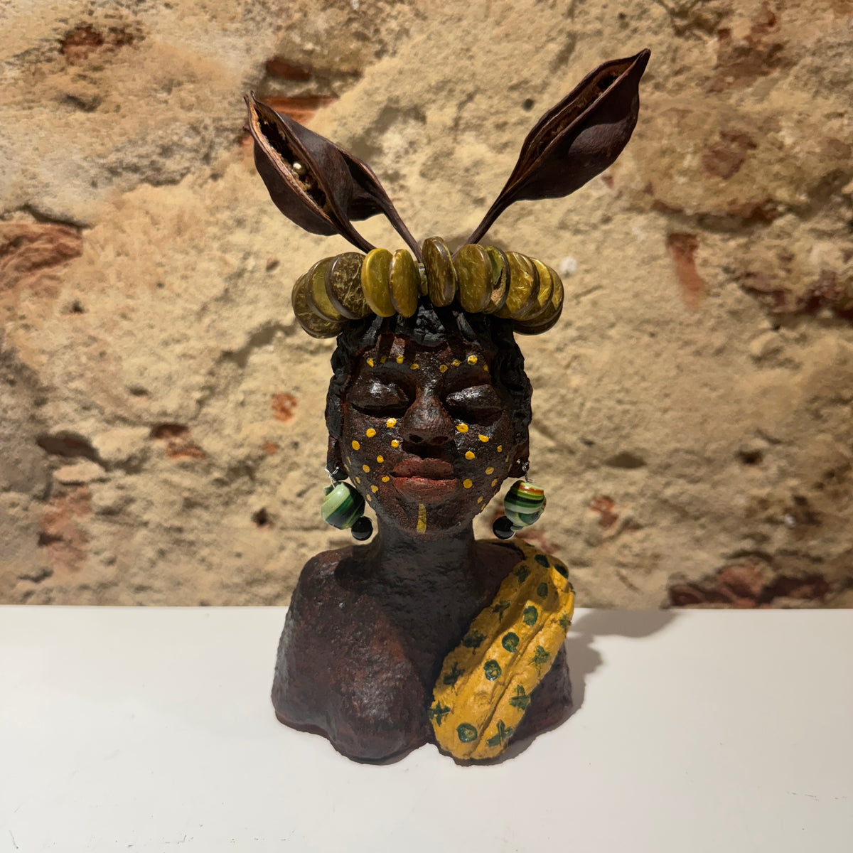 Little African Lady 1 - Keramiek Kunst Sculptuur - klein