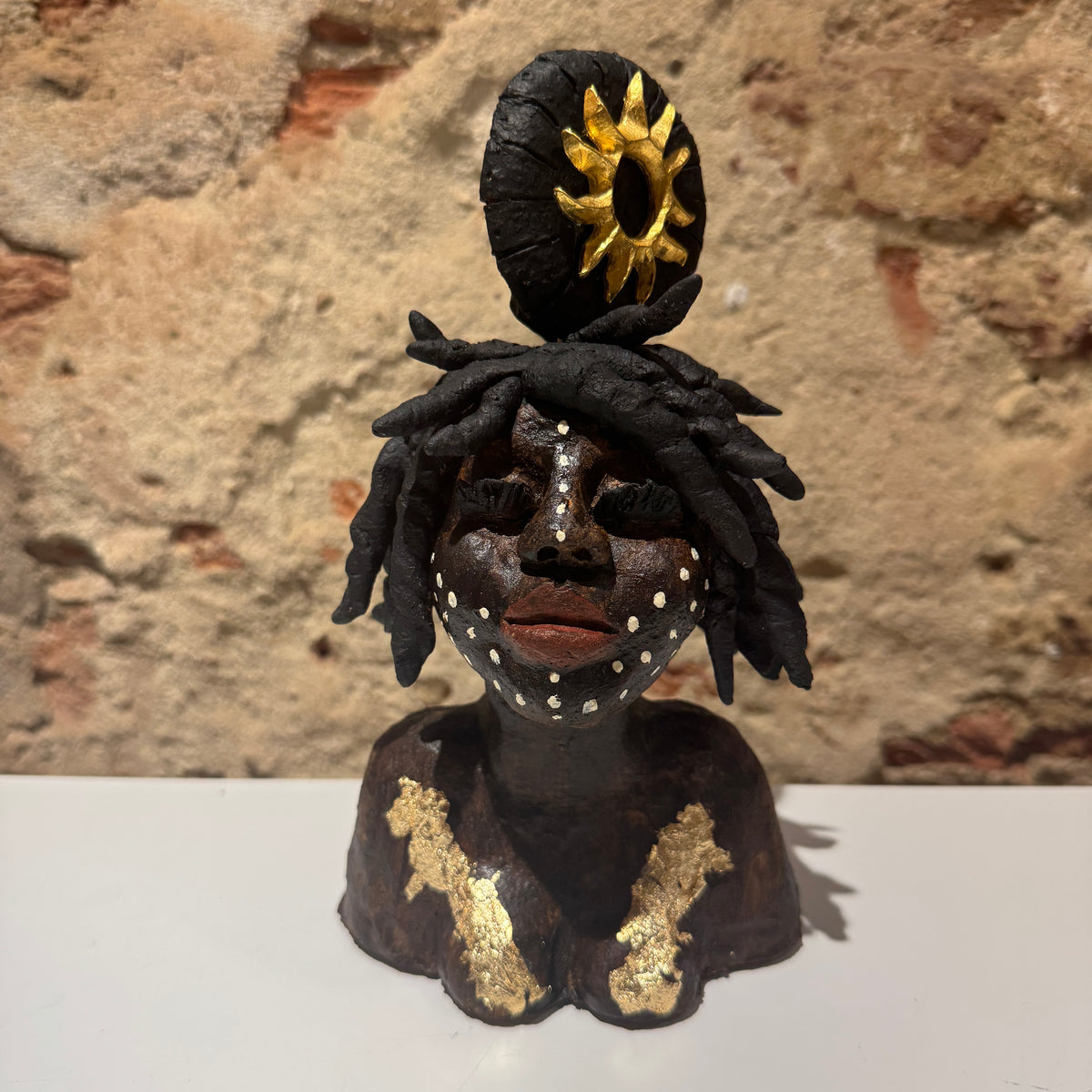 Little African Lady 2 - Keramiek Kunst Sculptuur - klein