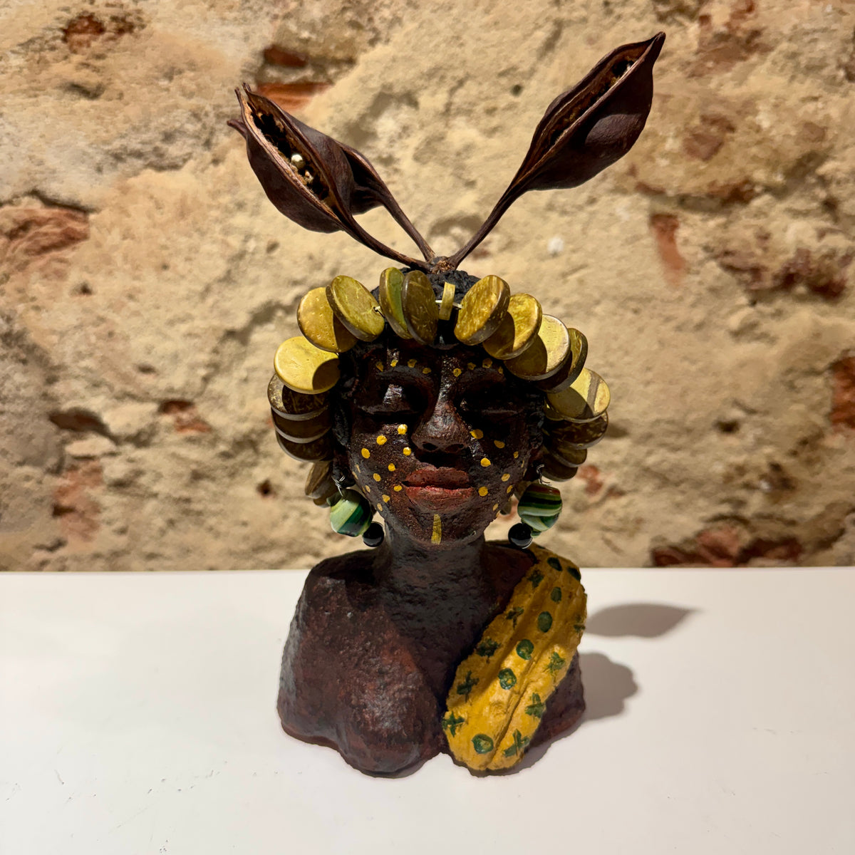 Little African Lady 1 - Keramiek Kunst Sculptuur - klein