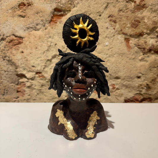 Little African Lady 2 - Keramiek Kunst Sculptuur - klein