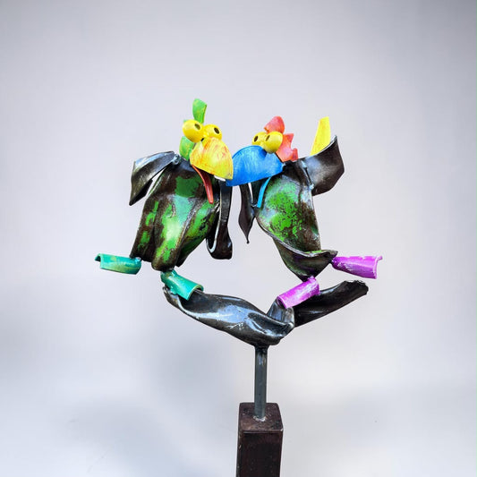 Kleurige Kauwen - Kunstsculptuur - tuinkunst