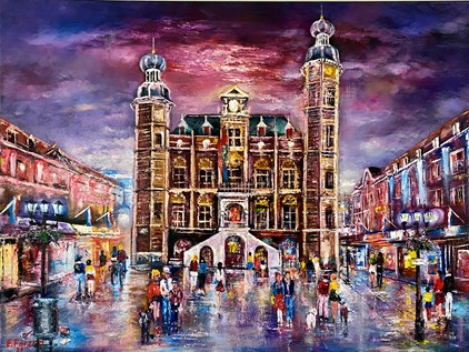 Jessy Farzad - Rathaus Venlo (1) (80 x 60 cm) - €1295