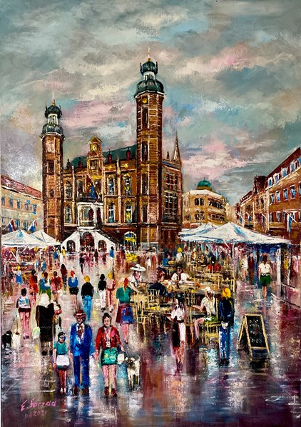 Jessy Farzad - Townhall Venlo (70 x 100 cm) - €1650
