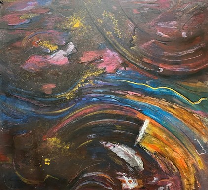 Roger Wanrooij - Petrol Passion (100 x 110 cm) - €1490