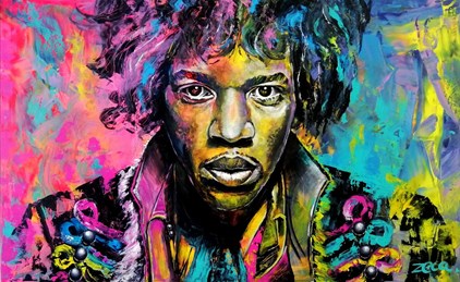 Zeca - Jimi Hendrix (160 x 100 cm) - Verkocht