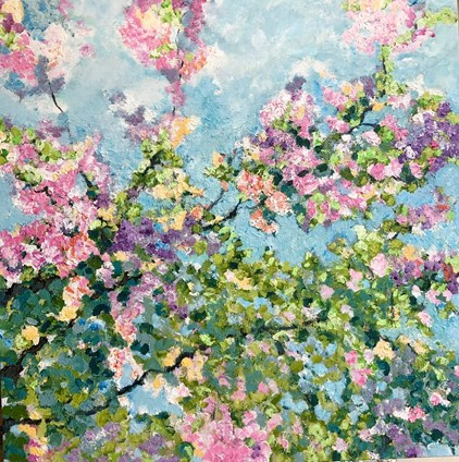 Liesbeth Meulman - Life is better in the Garden (100 x 100 cm) - €2150