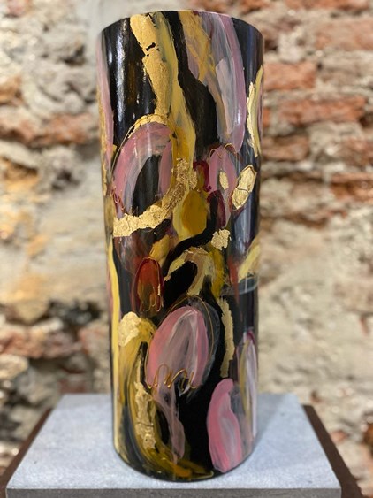 Anke Gielen - Night Flower (handbeschilderde vaas) (20 x 50 cm) - €249
