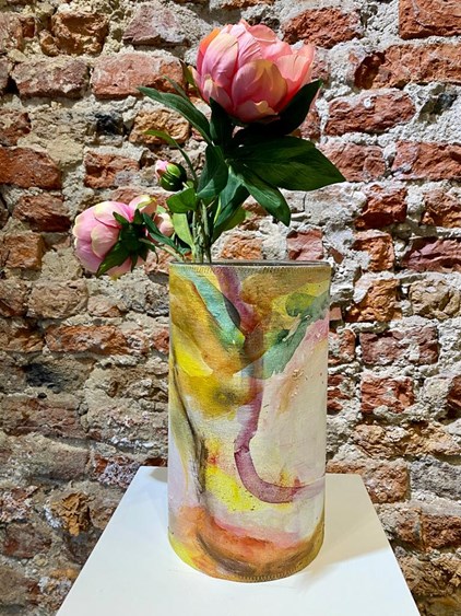 Anke Gielen - Summer Feeling  (vaas met beschilderd doek) (16 x 30 cm) - €149