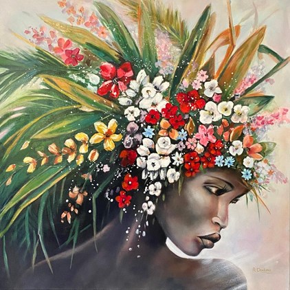 A. Donkers - Flower Girl (100 x 100 cm) - €850