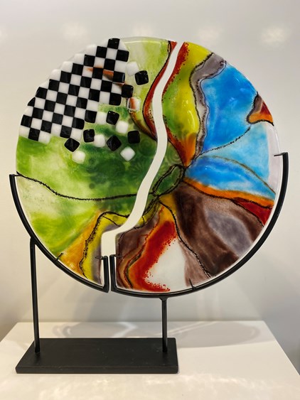 Anny Meuleners - Glaskunst multicolor (55 x 50 cm) - €590